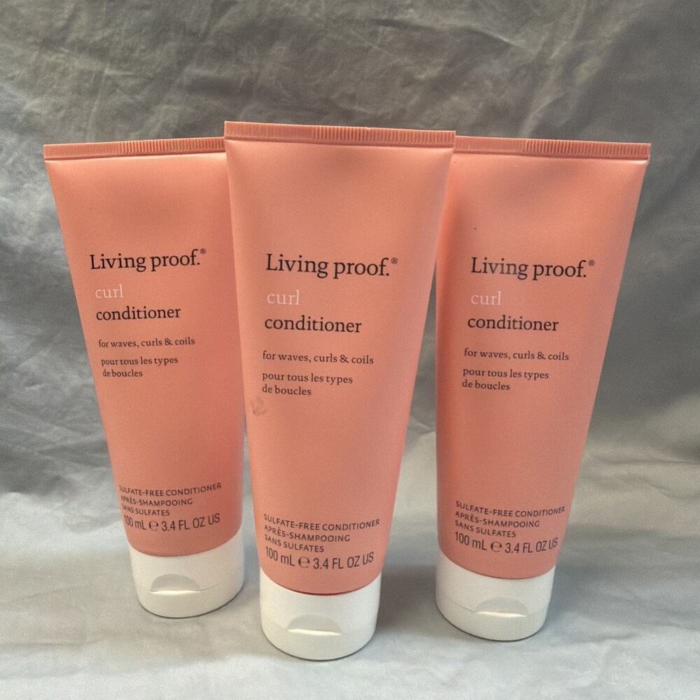 Lot (3) Living Proof Curl Conditioner 100ml 3.4oz Each Full Size New